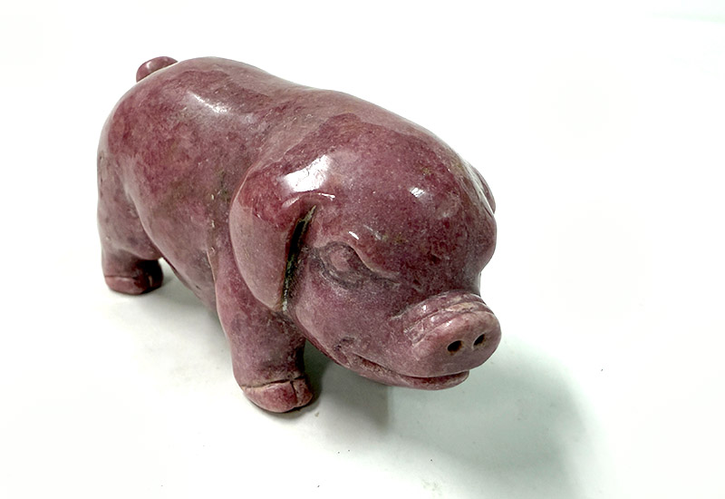 玫瑰石動物擺件(大)-豬
